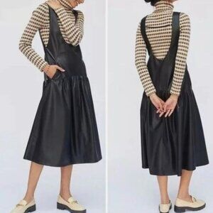 Anthropologie Beatrice Faux Leather Drop Waist Dress